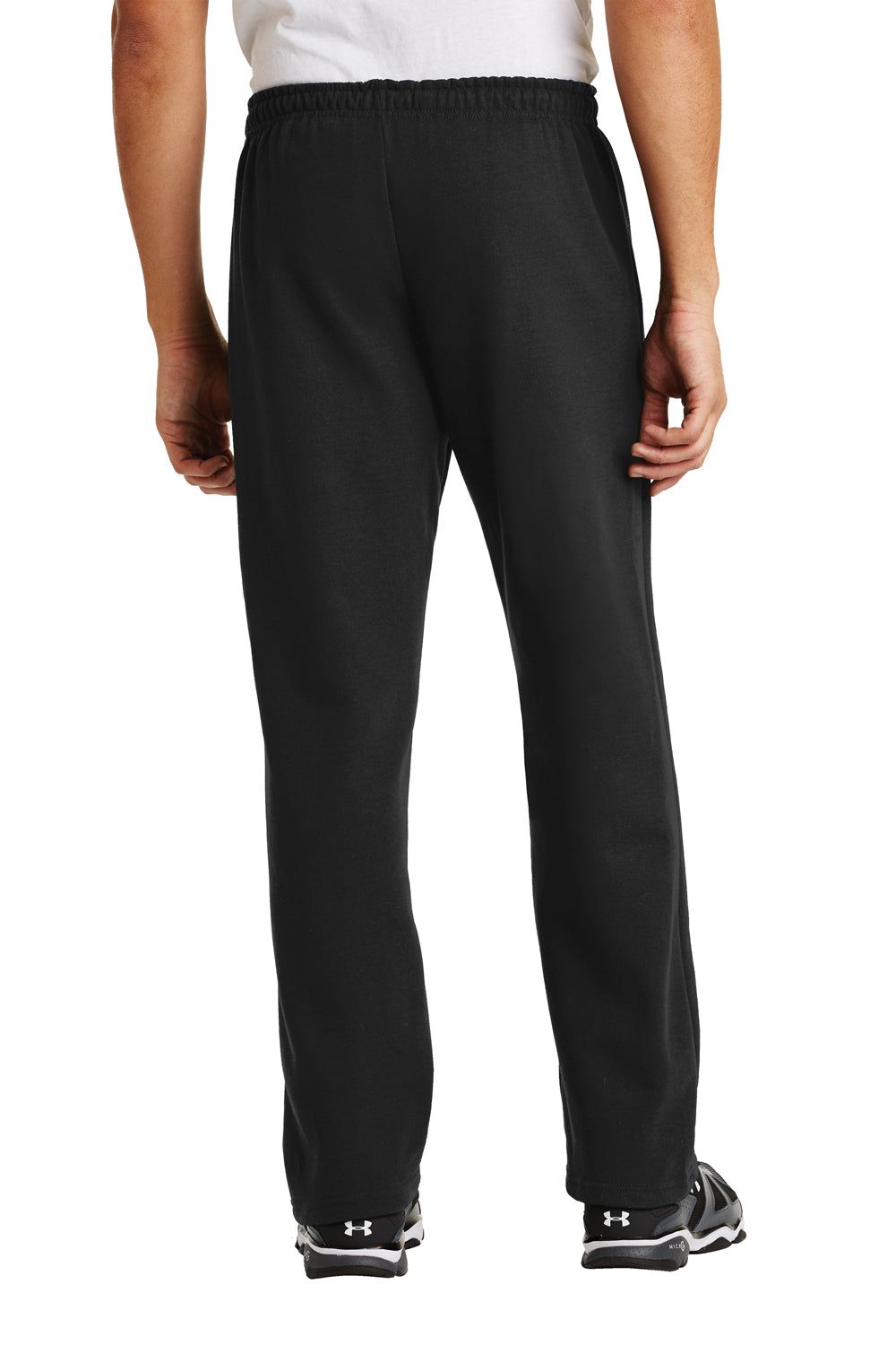 Mens Heavy Blend Open Bottom Sweatpants - Black