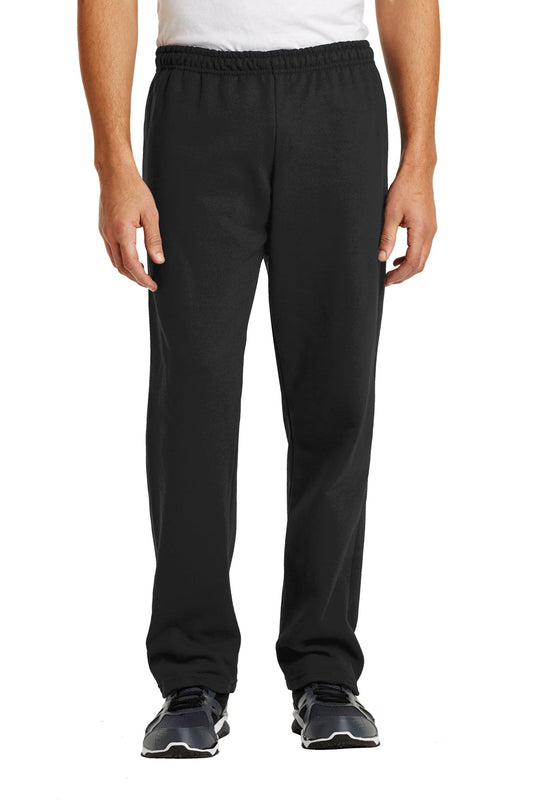Mens Heavy Blend Open Bottom Sweatpants - Black