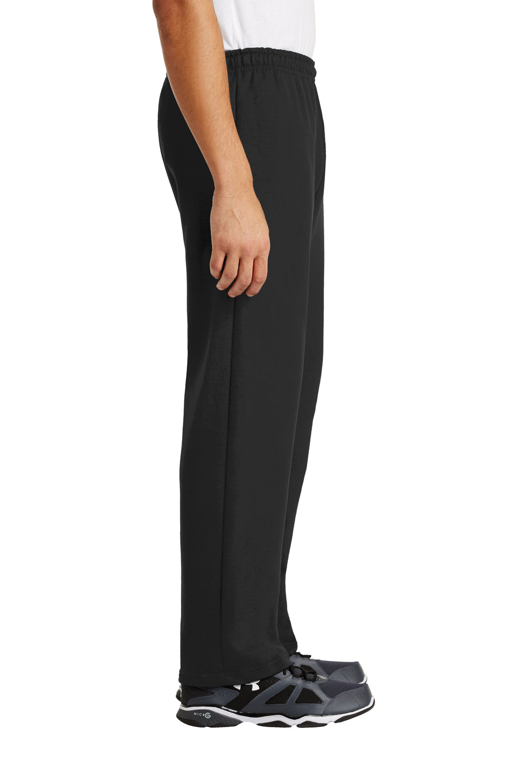 Mens Heavy Blend Open Bottom Sweatpants - Black