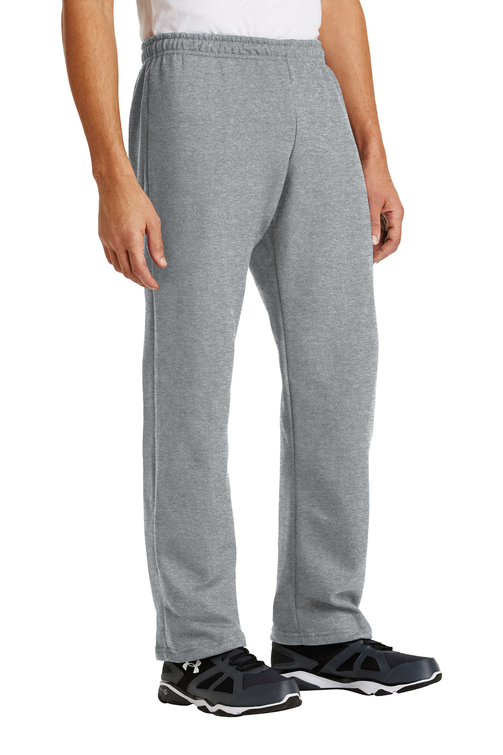 Mens Heavy Blend Open Bottom Sweatpants - Sport Grey
