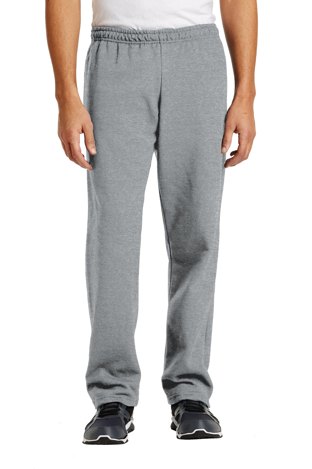 Mens Heavy Blend Open Bottom Sweatpants - Sport Grey