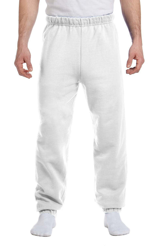 Mens NuBlend Pill Resistant Fleece Sweatpants - White