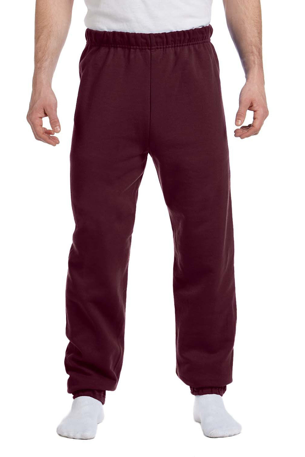 Mens NuBlend Pill Resistant Fleece Sweatpants - Maroon