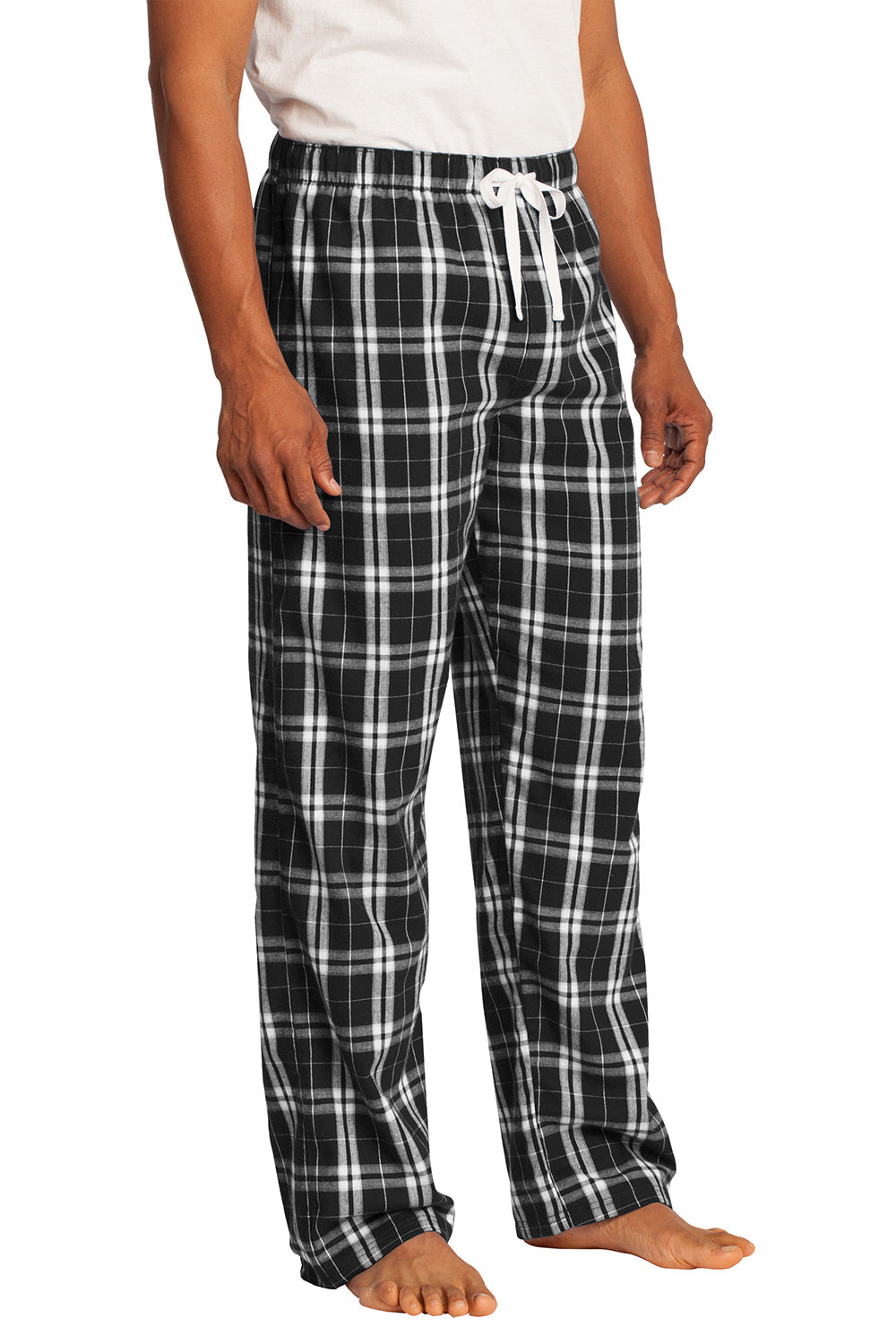Mens Flannel Plaid Lounge Pants - Black