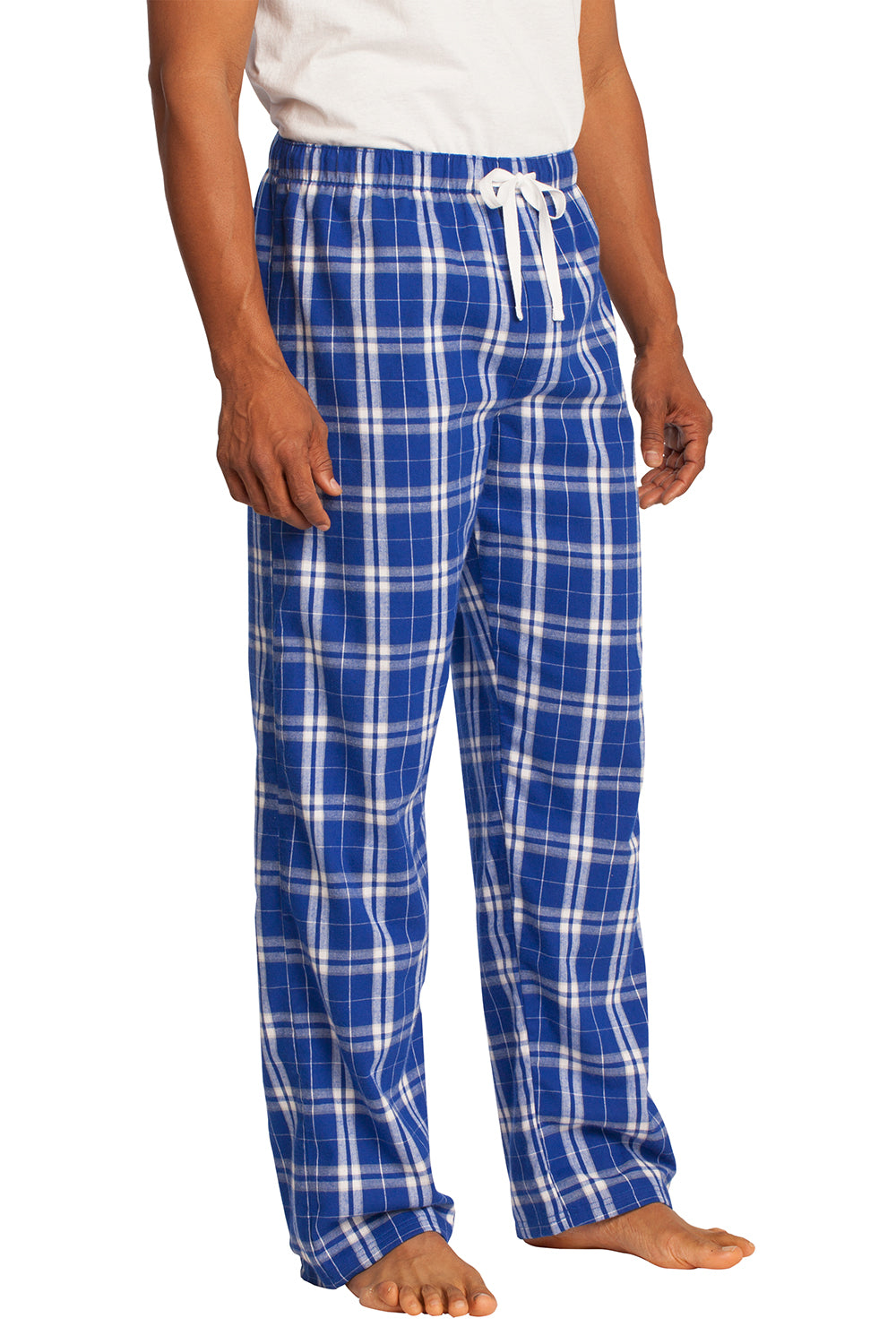 Mens Flannel Plaid Lounge Pants - Deep Royal Blue