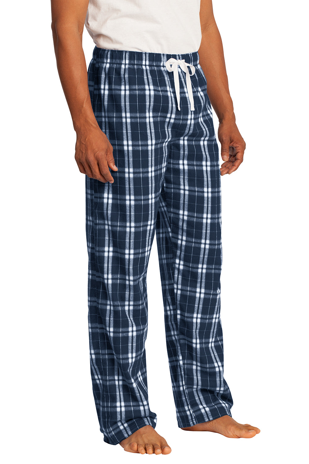 Mens Flannel Plaid Lounge Pants - True Navy Blue