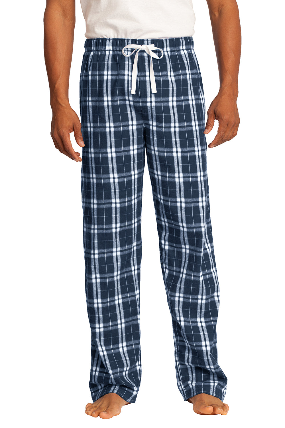 Mens Flannel Plaid Lounge Pants - True Navy Blue