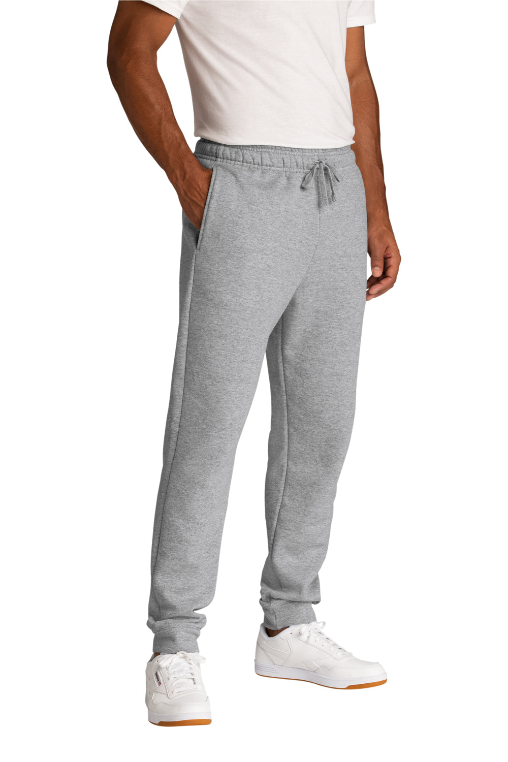 Mens Core Fleece Jogger Sweatpants w/ Pockets - Heather Grey