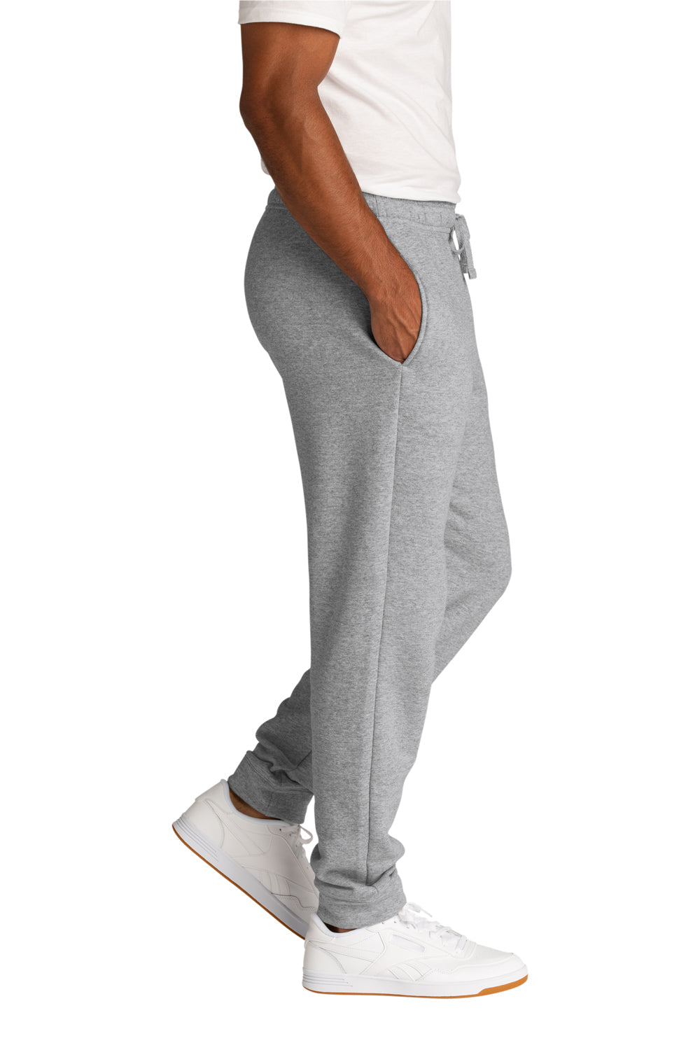 Mens Core Fleece Jogger Sweatpants w/ Pockets - Heather Grey