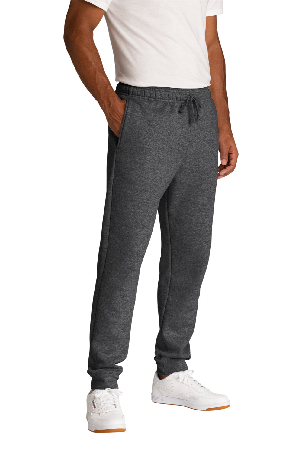 Mens Core Fleece Jogger Sweatpants w/ Pockets - Heather Dark Grey