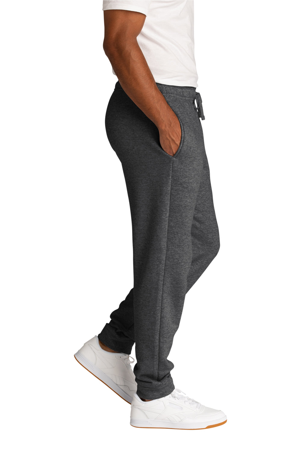 Mens Core Fleece Jogger Sweatpants w/ Pockets - Heather Dark Grey