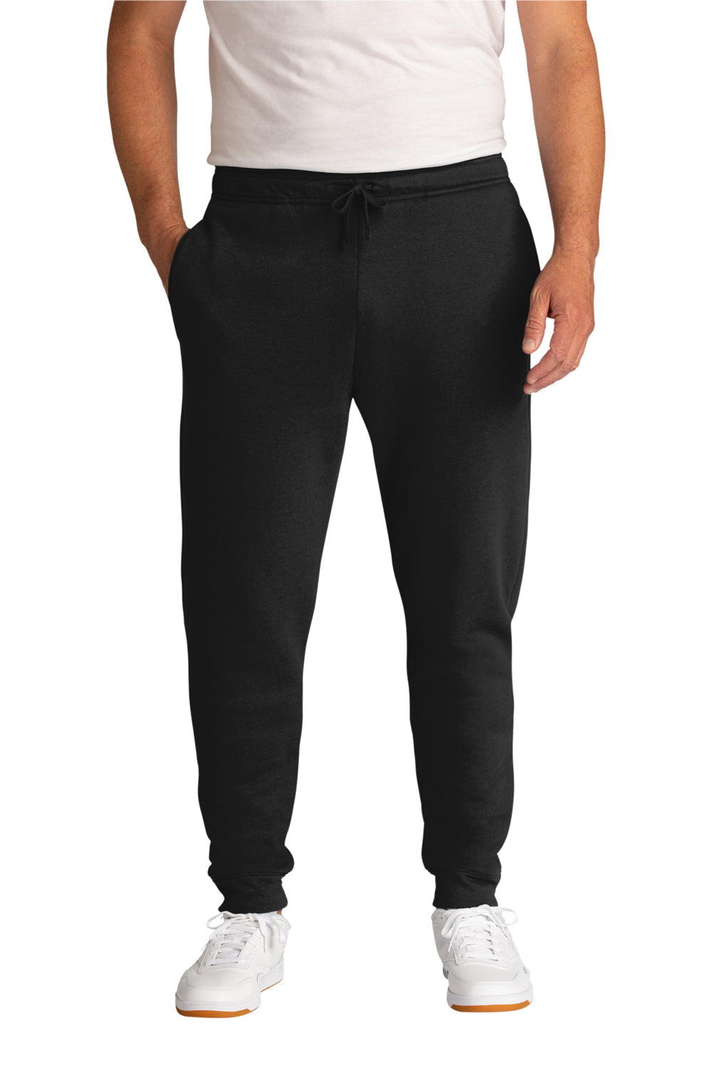 Mens Core Fleece Jogger Sweatpants w/ Pockets - Jet Black