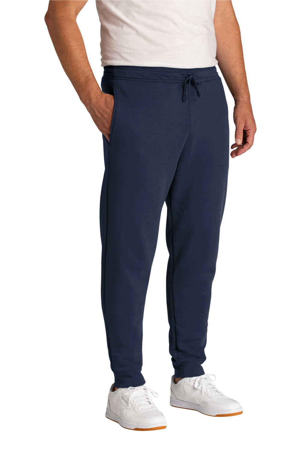 Mens Core Fleece Jogger Sweatpants w/ Pockets - Navy Blue