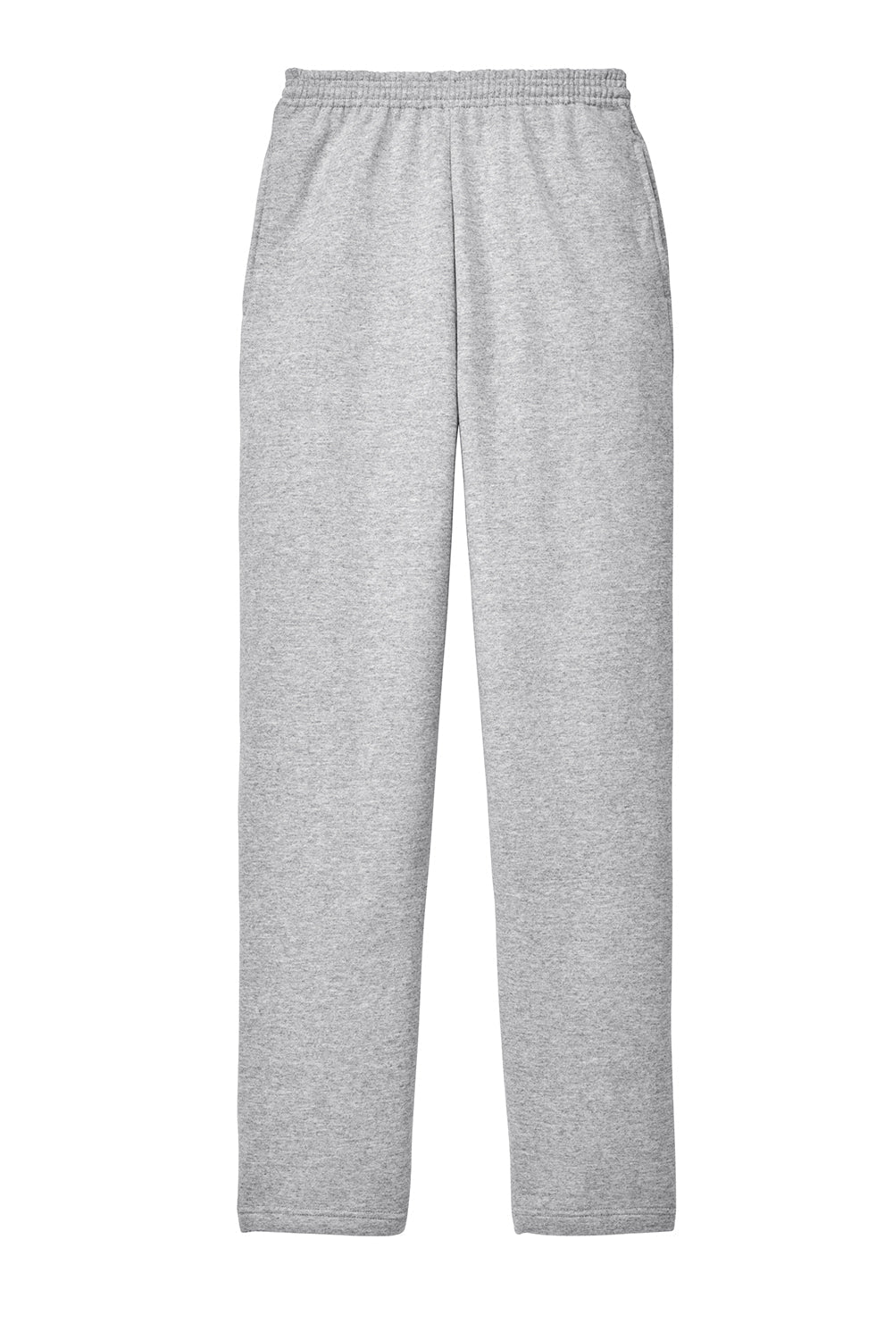 Mens Core Pill Resistant Fleece Open Bottom Sweatpants w/ Pockets - Ash Grey