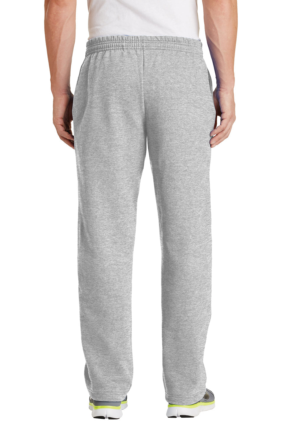 Mens Core Pill Resistant Fleece Open Bottom Sweatpants w/ Pockets - Ash Grey