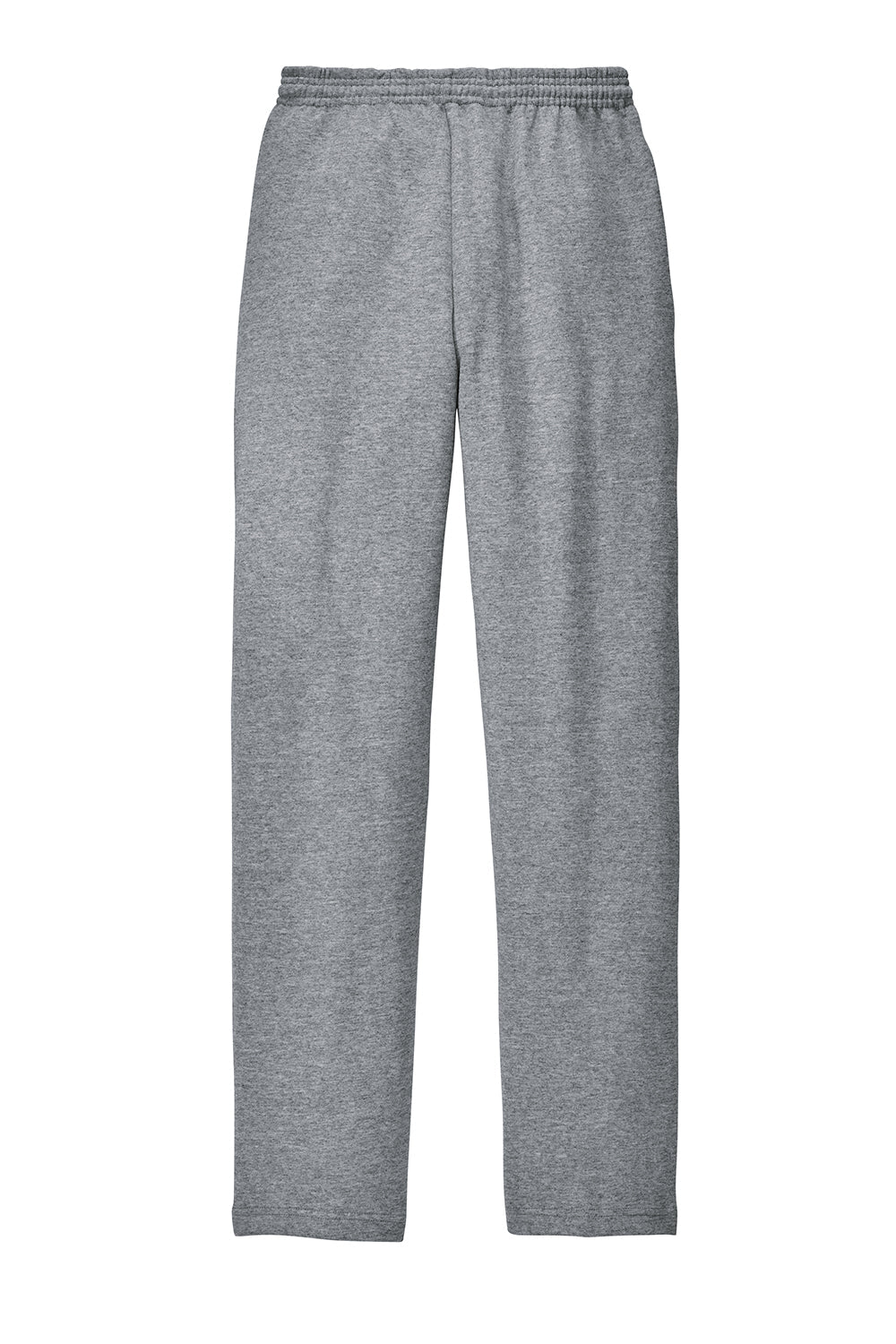 Mens Core Pill Resistant Fleece Open Bottom Sweatpants w/ Pockets - Heather Grey