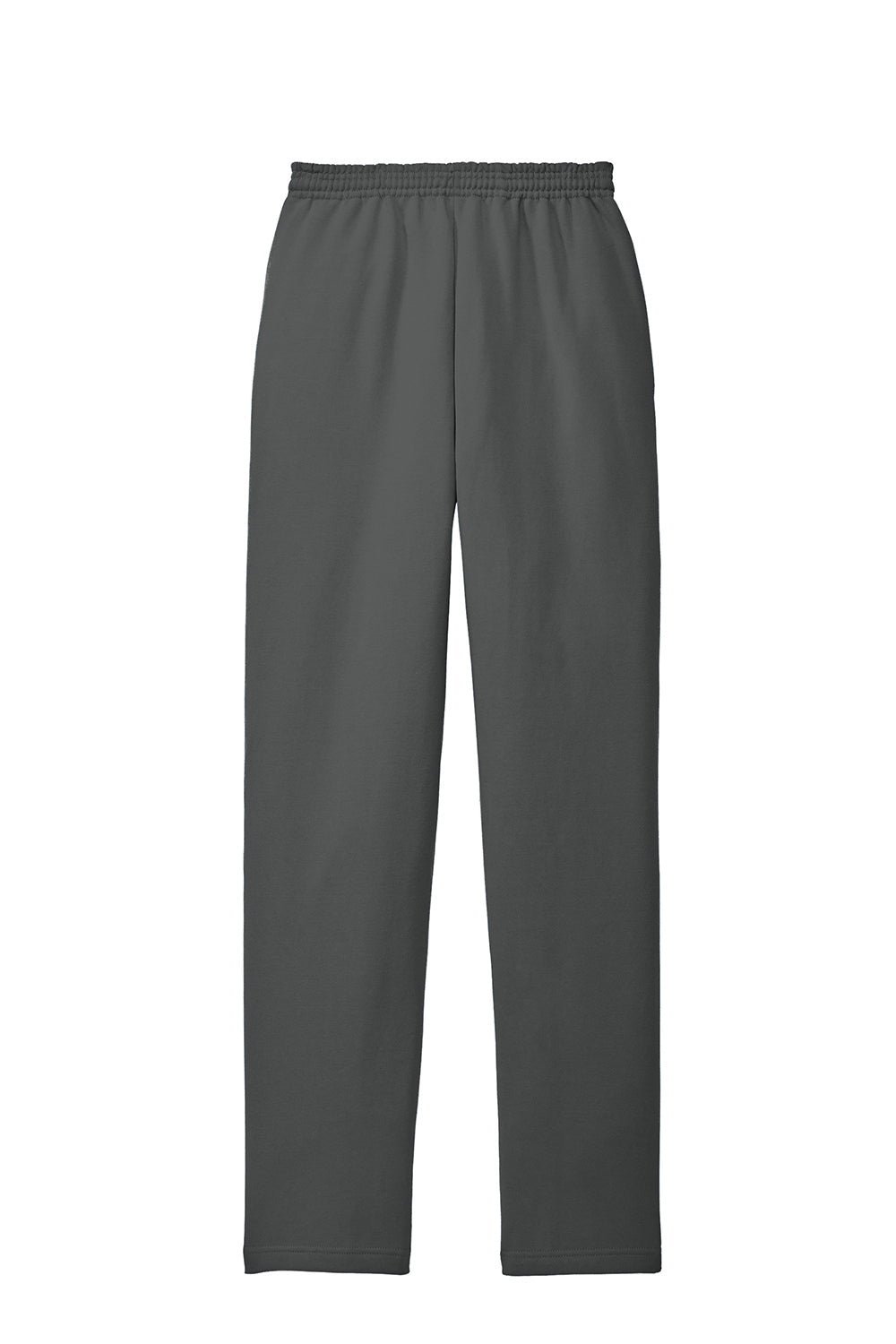 Mens Core Pill Resistant Fleece Open Bottom Sweatpants w/ Pockets - Charcoal Grey