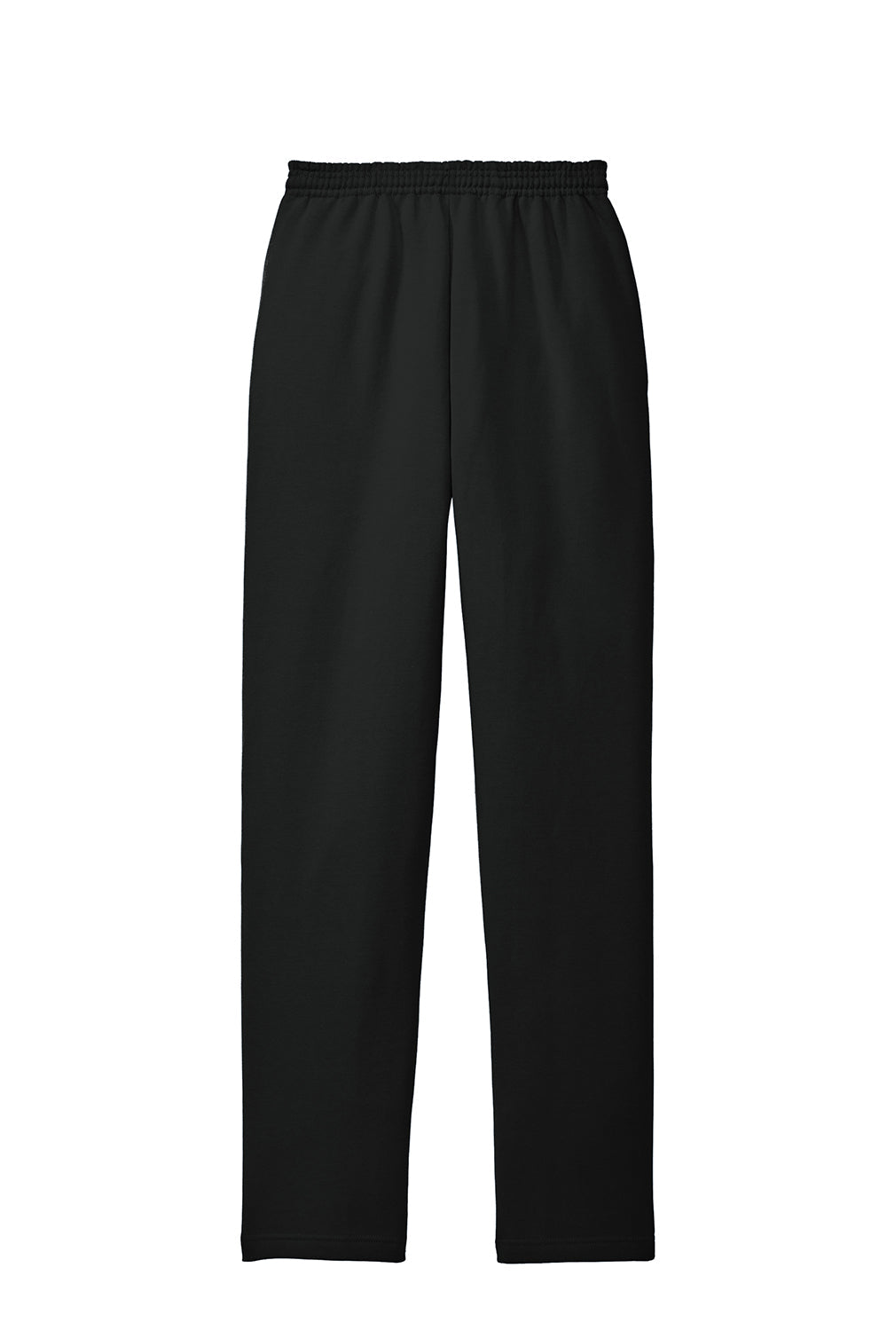 Mens Core Pill Resistant Fleece Open Bottom Sweatpants w/ Pockets - Jet Black