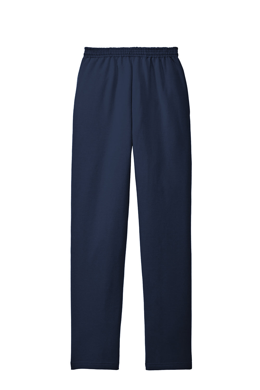 Mens Core Pill Resistant Fleece Open Bottom Sweatpants w/ Pockets - Navy Blue