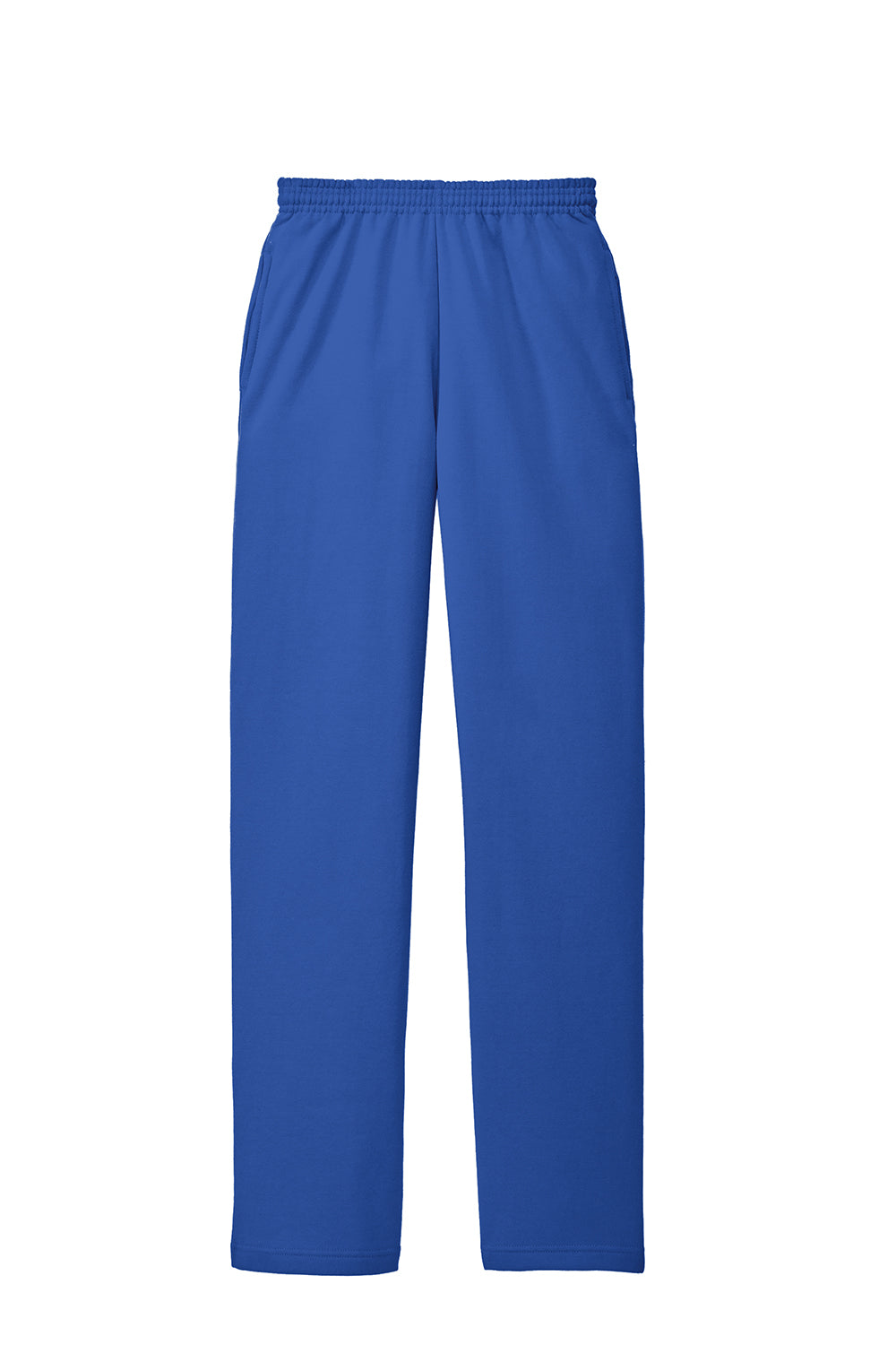 Mens Core Pill Resistant Fleece Open Bottom Sweatpants w/ Pockets - Royal Blue