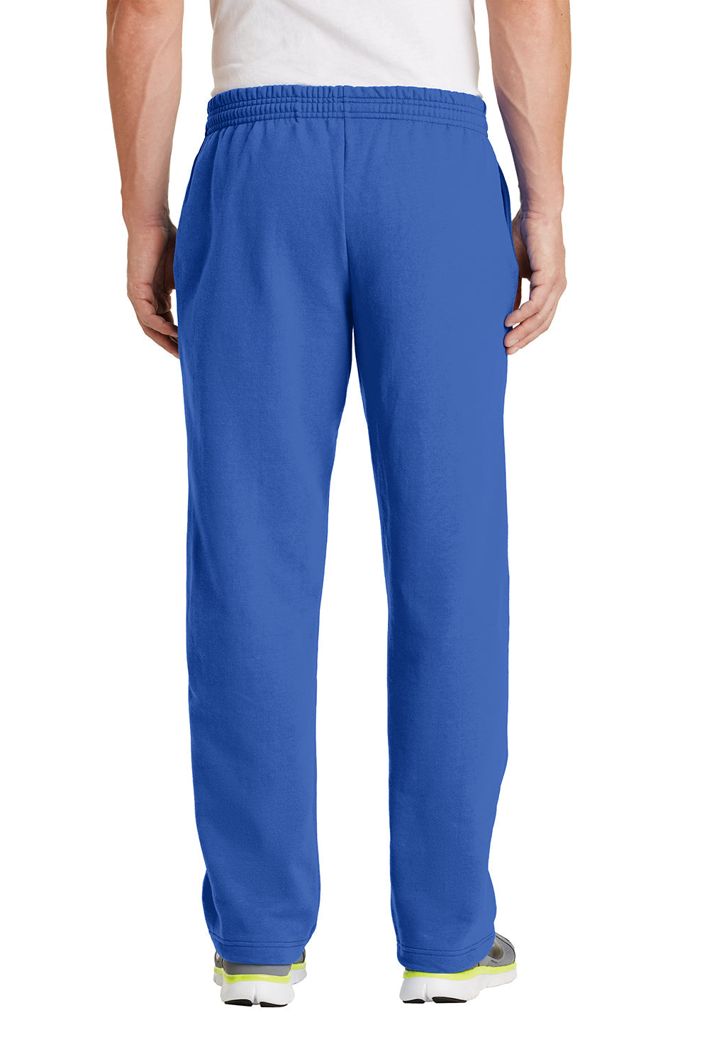 Mens Core Pill Resistant Fleece Open Bottom Sweatpants w/ Pockets - Royal Blue