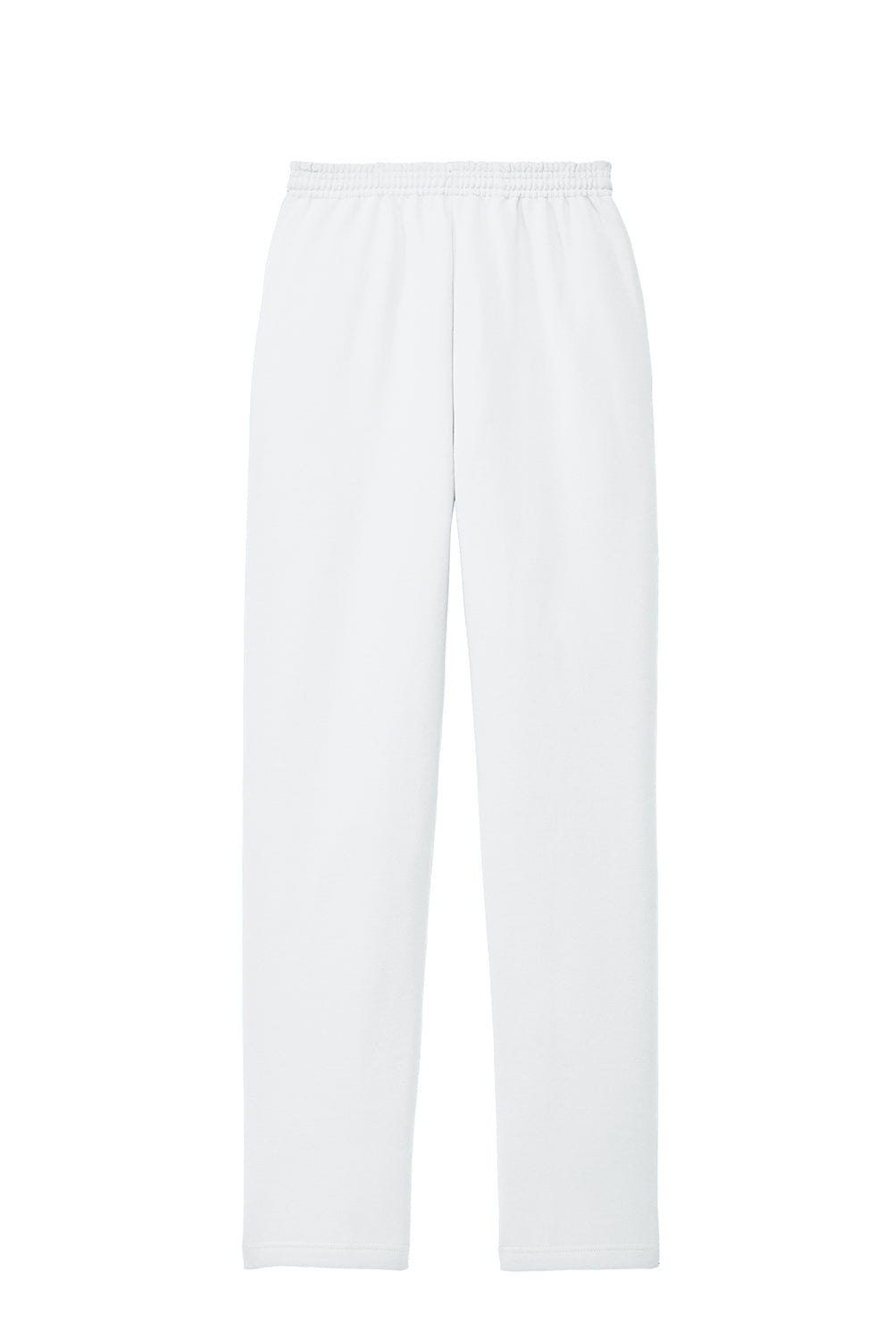 Mens Core Pill Resistant Fleece Open Bottom Sweatpants w/ Pockets - White