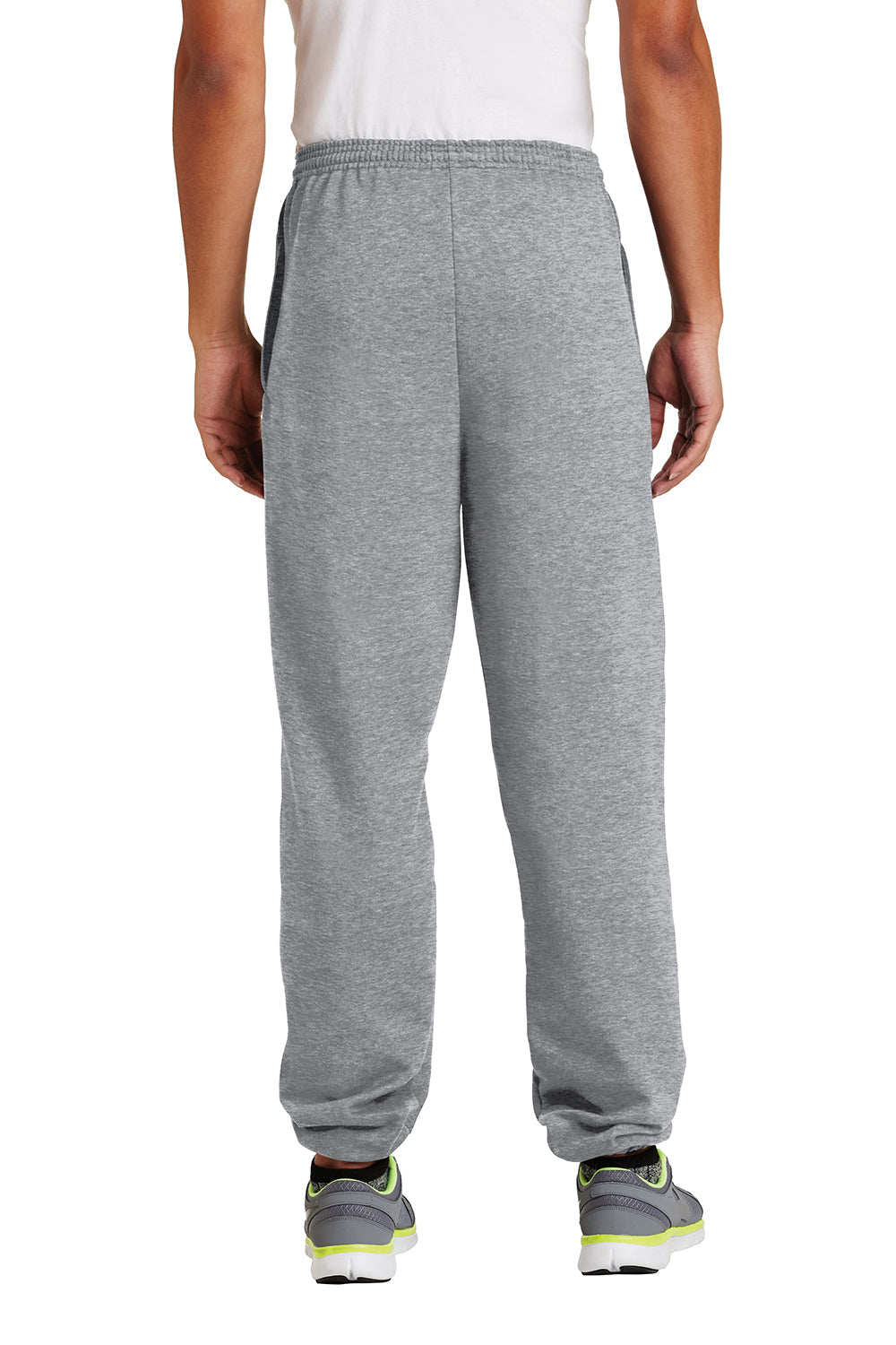 Mens Essential Pill Resistant Fleece Sweatpants w/ Pockets - Heather Grey