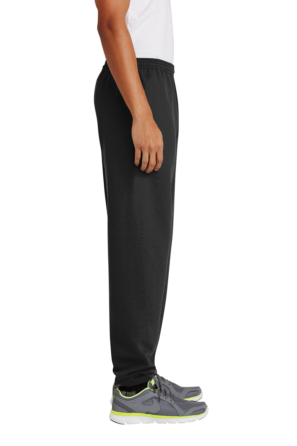 Mens Essential Pill Resistant Fleece Sweatpants w/ Pockets - Jet Black