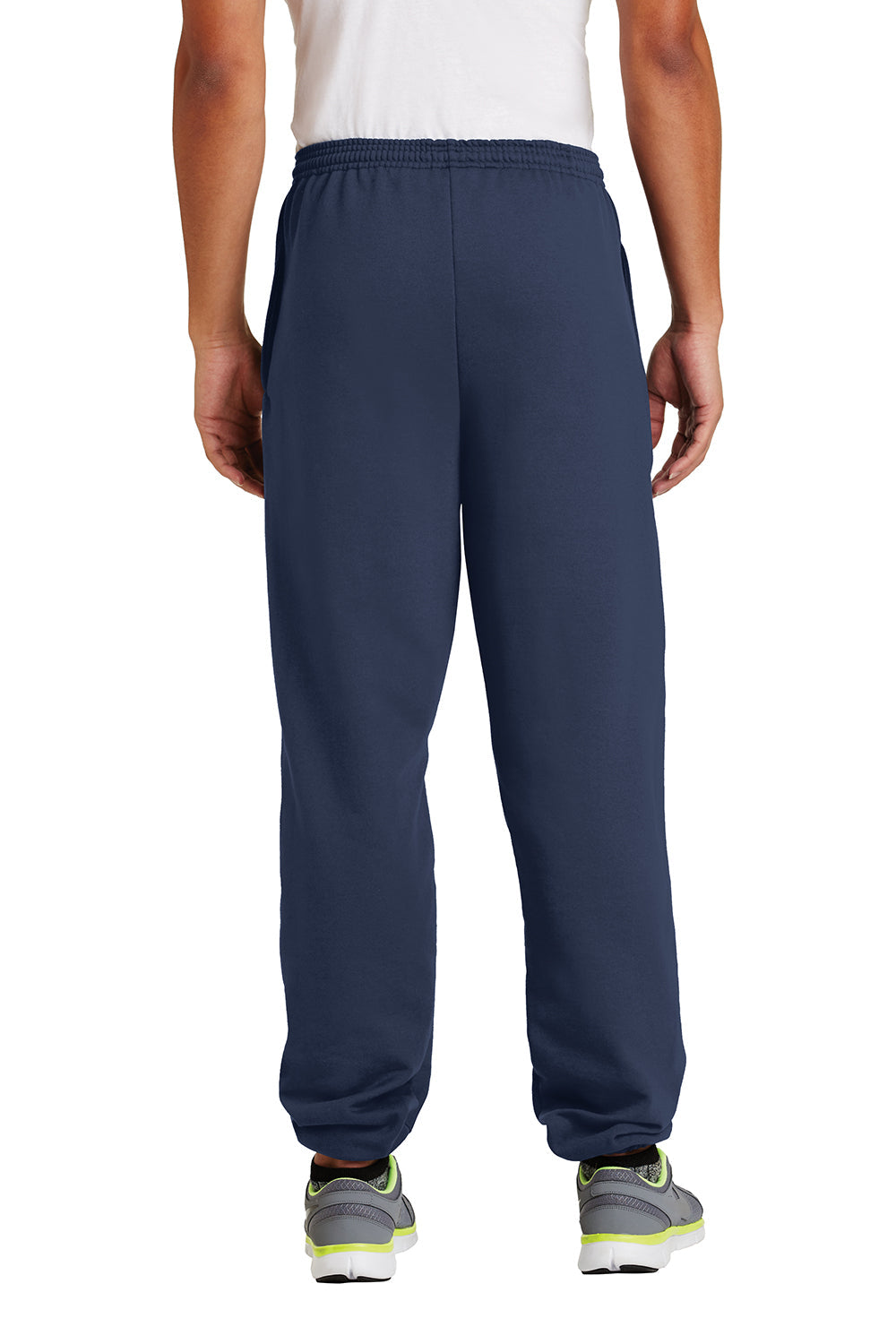 Mens Essential Pill Resistant Fleece Sweatpants w/ Pockets - Navy Blue