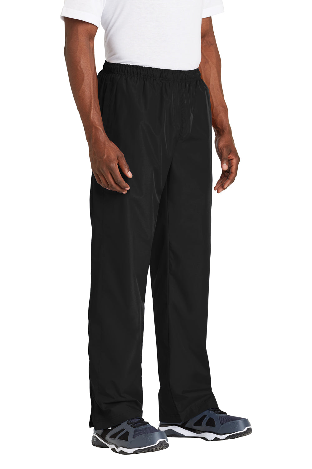 Mens Water Resistant Wind Pants w/ Pockets - Black