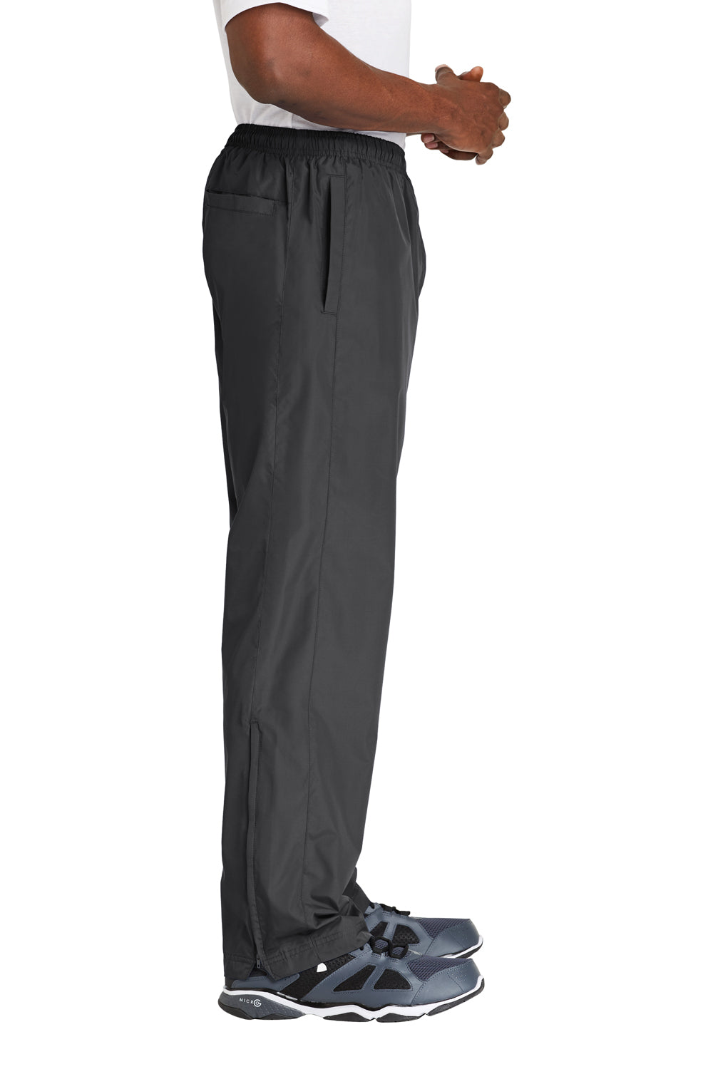 Mens Water Resistant Wind Pants w/ Pockets - Graphite Grey