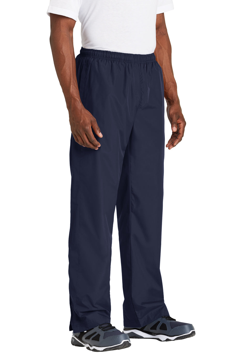 Mens Water Resistant Wind Pants w/ Pockets - True Navy Blue