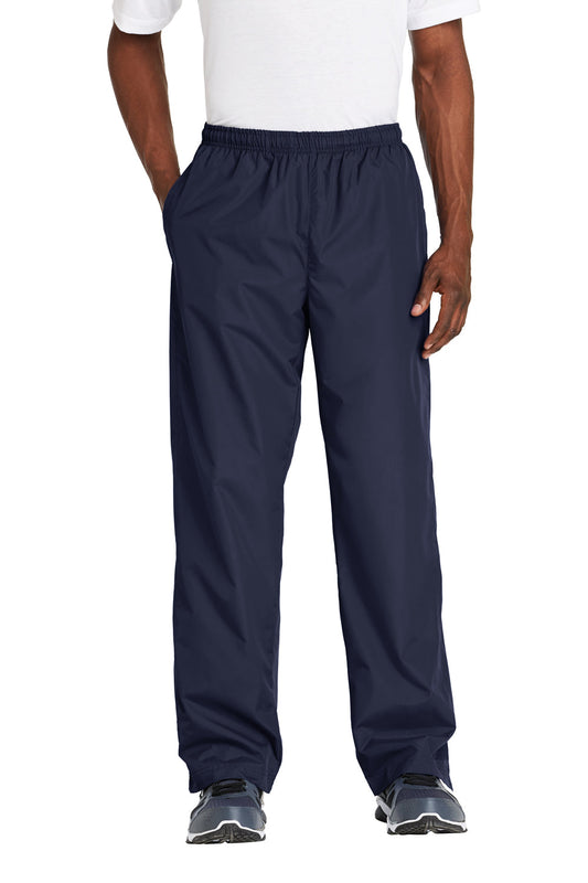 Mens Water Resistant Wind Pants w/ Pockets - True Navy Blue