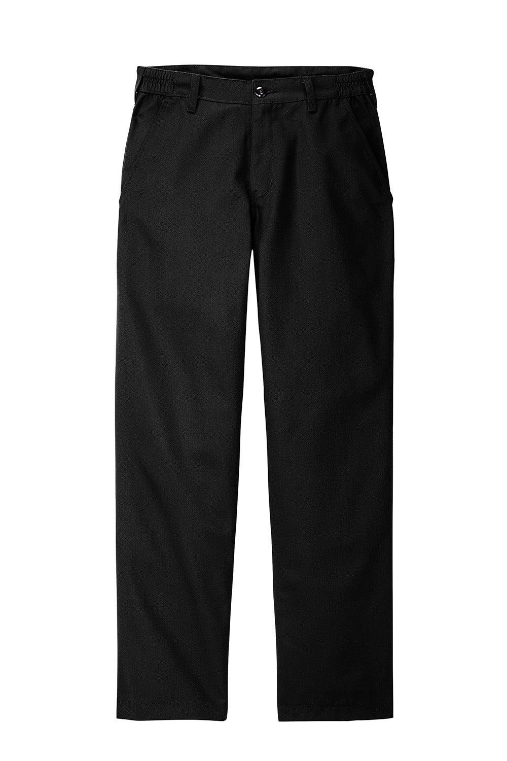 Mens Elastic Insert Wrinkle Resistant Pants w/ Pocket - Black