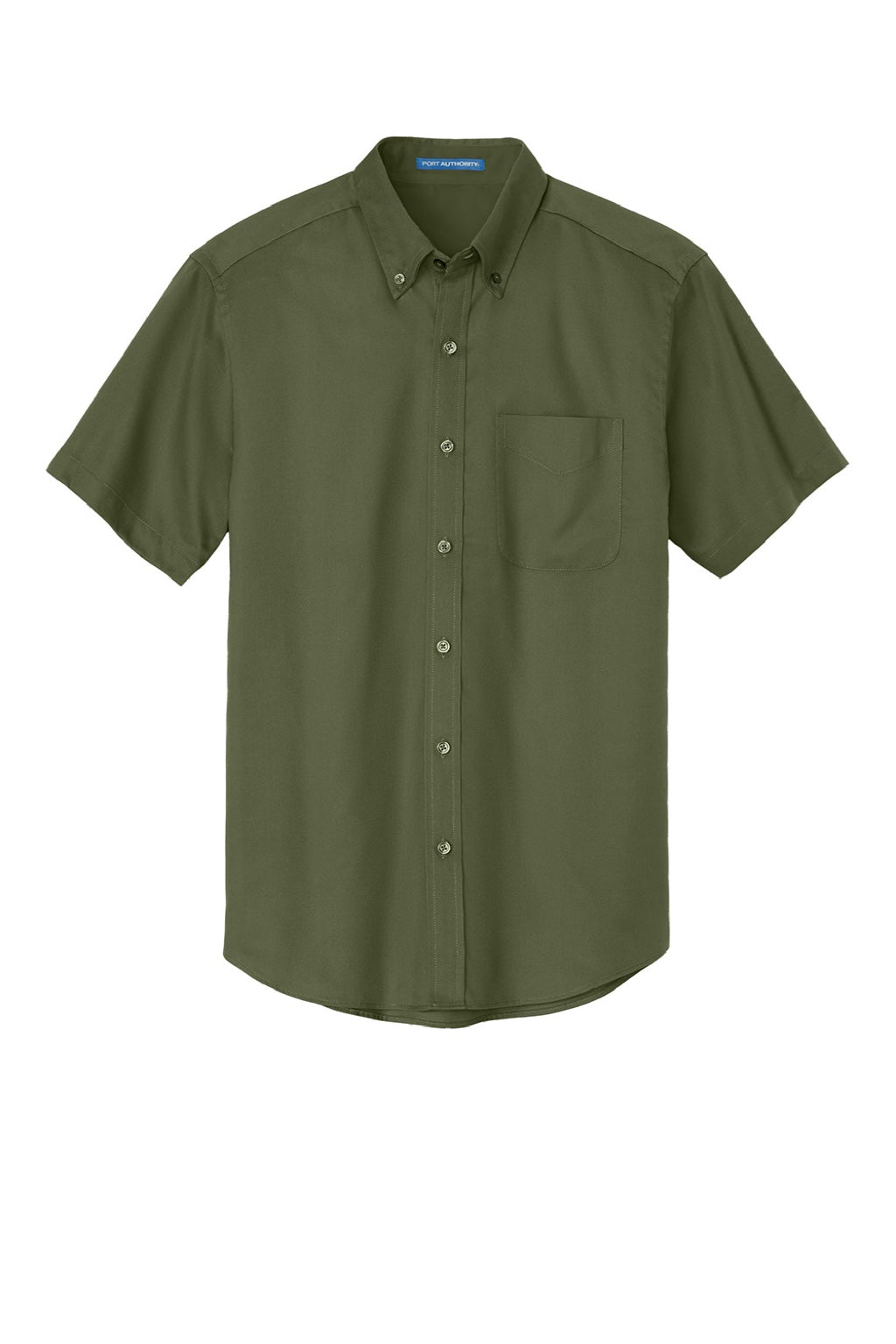 Mens Easy Care Wrinkle Resistant Short Sleeve Button Down Shirt w/ Pocket - Clover Green