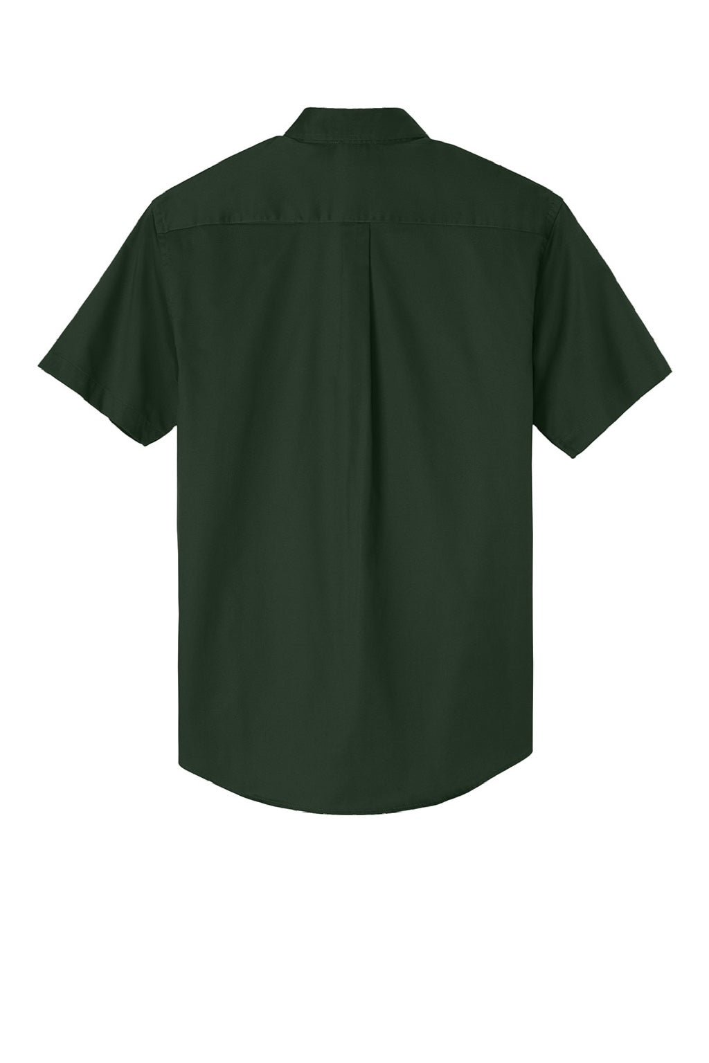 Mens Easy Care Wrinkle Resistant Short Sleeve Button Down Shirt w/ Pocket - Dark Green/Navy Blue