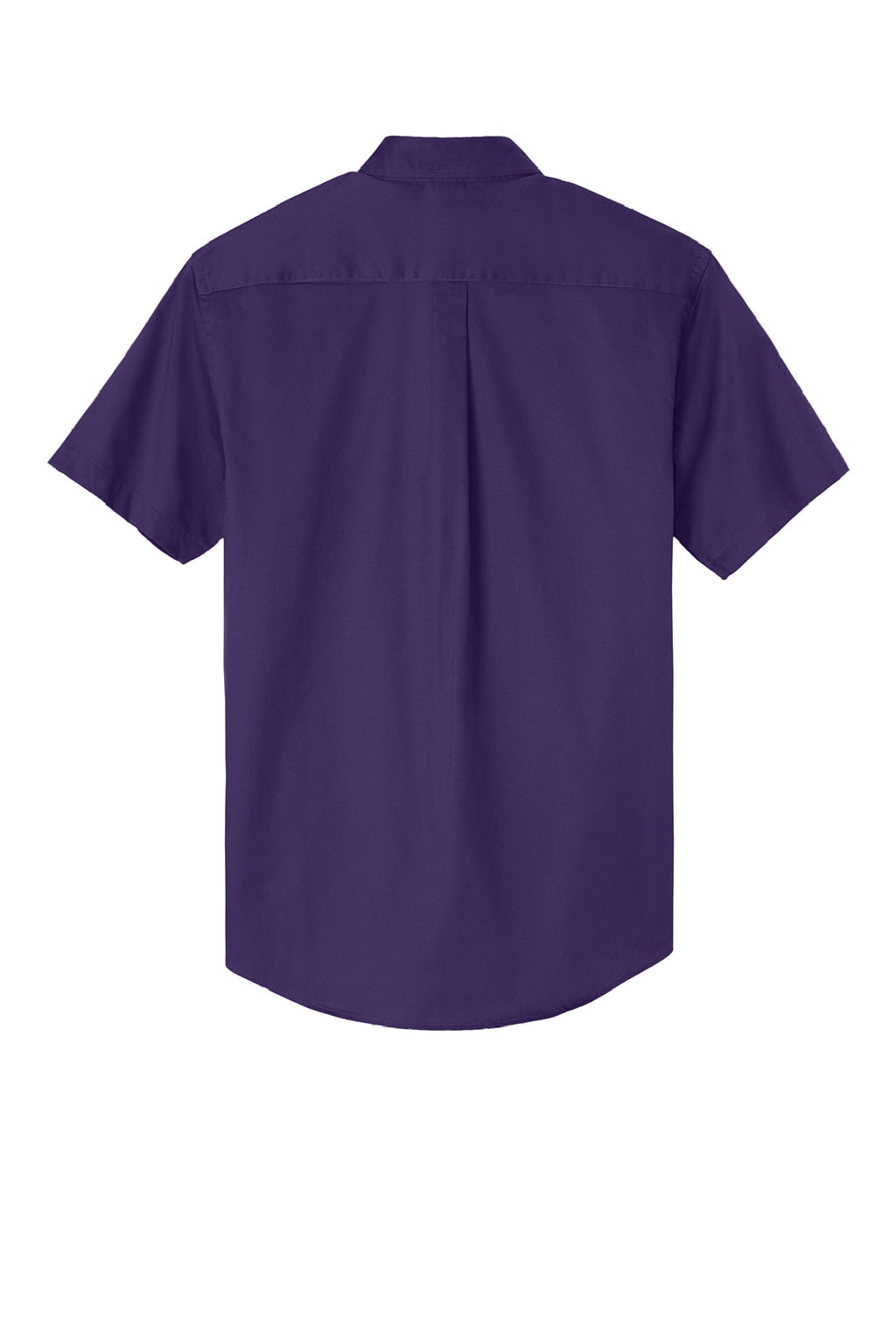 Mens Easy Care Wrinkle Resistant Short Sleeve Button Down Shirt w/ Pocket - Purple/Light Stone