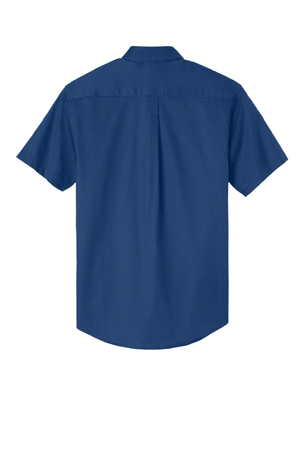 Mens Easy Care Wrinkle Resistant Short Sleeve Button Down Shirt w/ Pocket - Royal Blue/Navy Blue