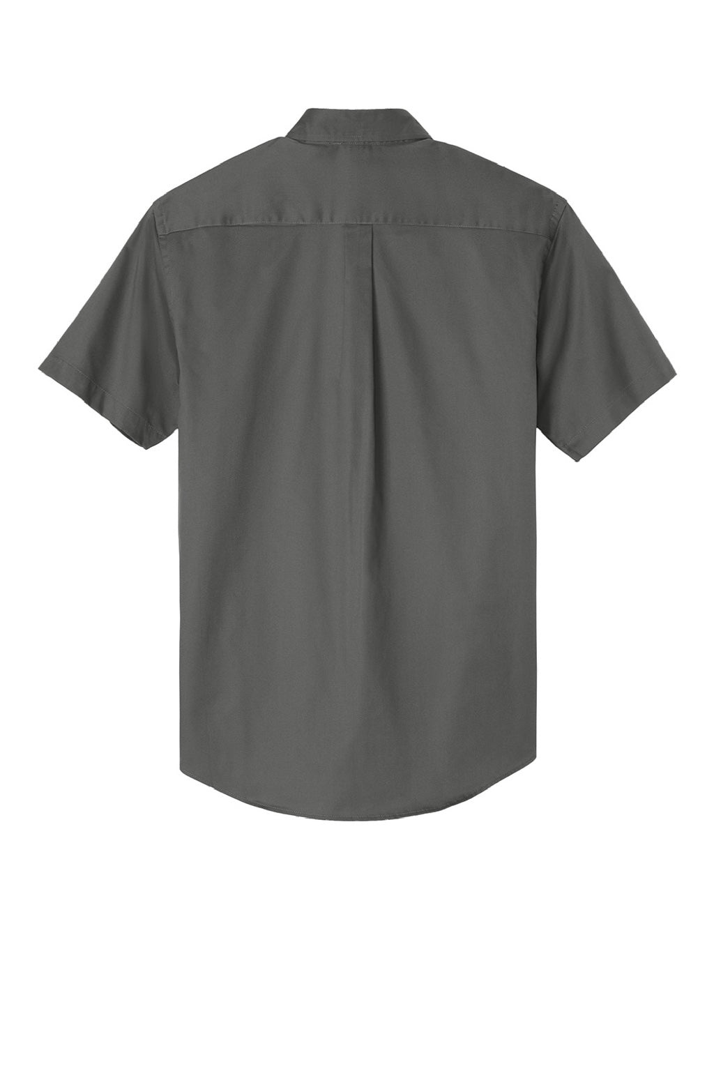 Mens Easy Care Wrinkle Resistant Short Sleeve Button Down Shirt w/ Pocket - Steel Grey/Light Sone