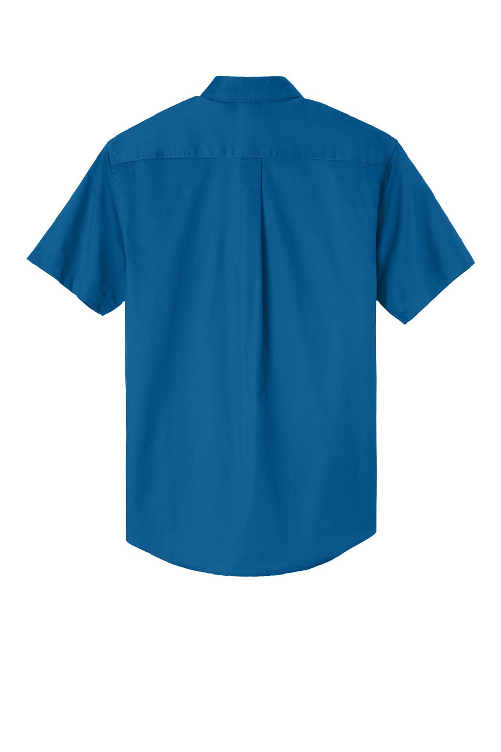 Mens Easy Care Wrinkle Resistant Short Sleeve Button Down Shirt w/ Pocket - Strong Blue