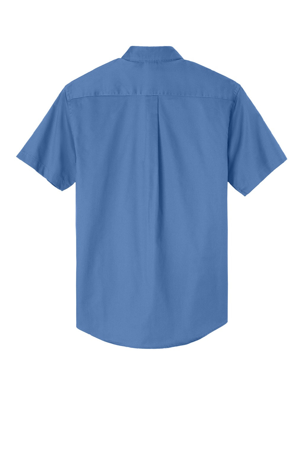 Mens Easy Care Wrinkle Resistant Short Sleeve Button Down Shirt w/ Pocket - Ultramarine Blue