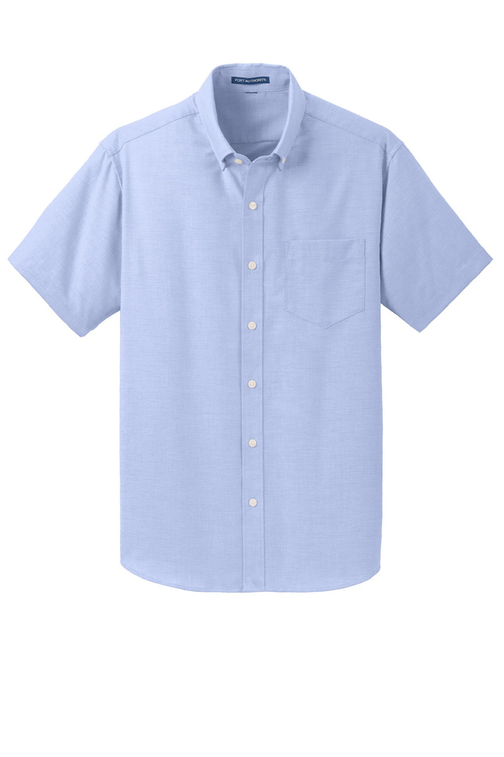 Mens SuperPro Oxford Wrinkle Resistant Short Sleeve Button Down Shirt w/ Pocket - Oxford Blue