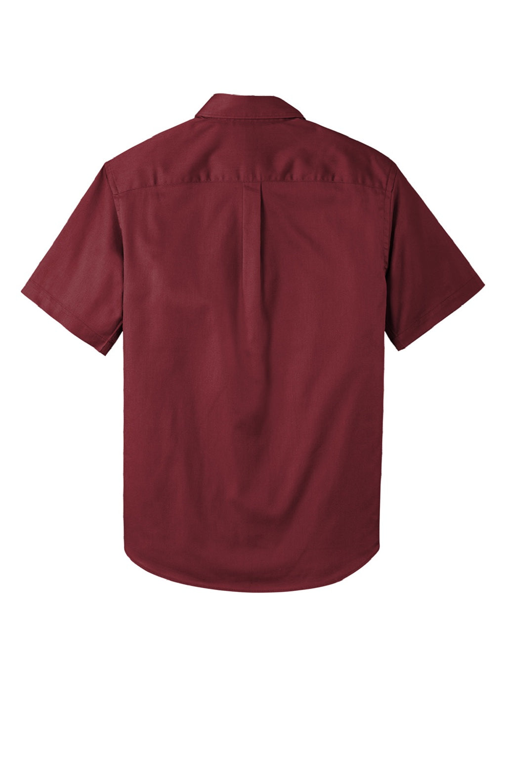 Mens SuperPro Wrinkle Resistant React Short Sleeve Button Down Shirt w/ Pocket - Burgundy
