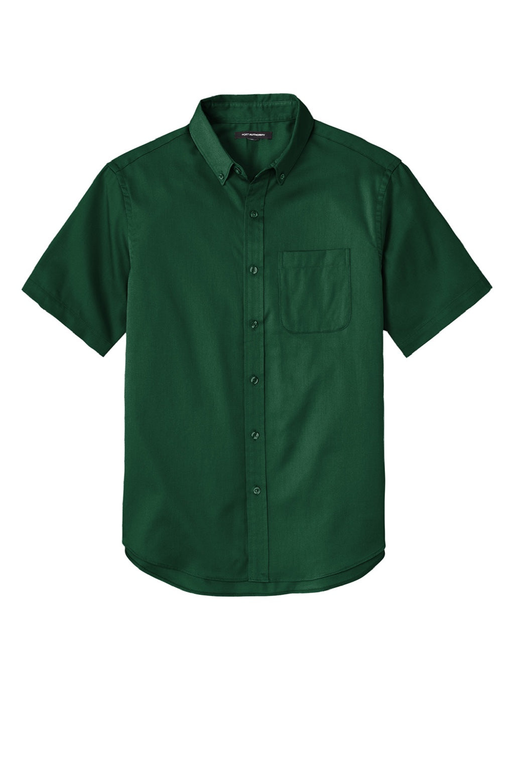 Mens SuperPro Wrinkle Resistant React Short Sleeve Button Down Shirt w/ Pocket - Dark Green