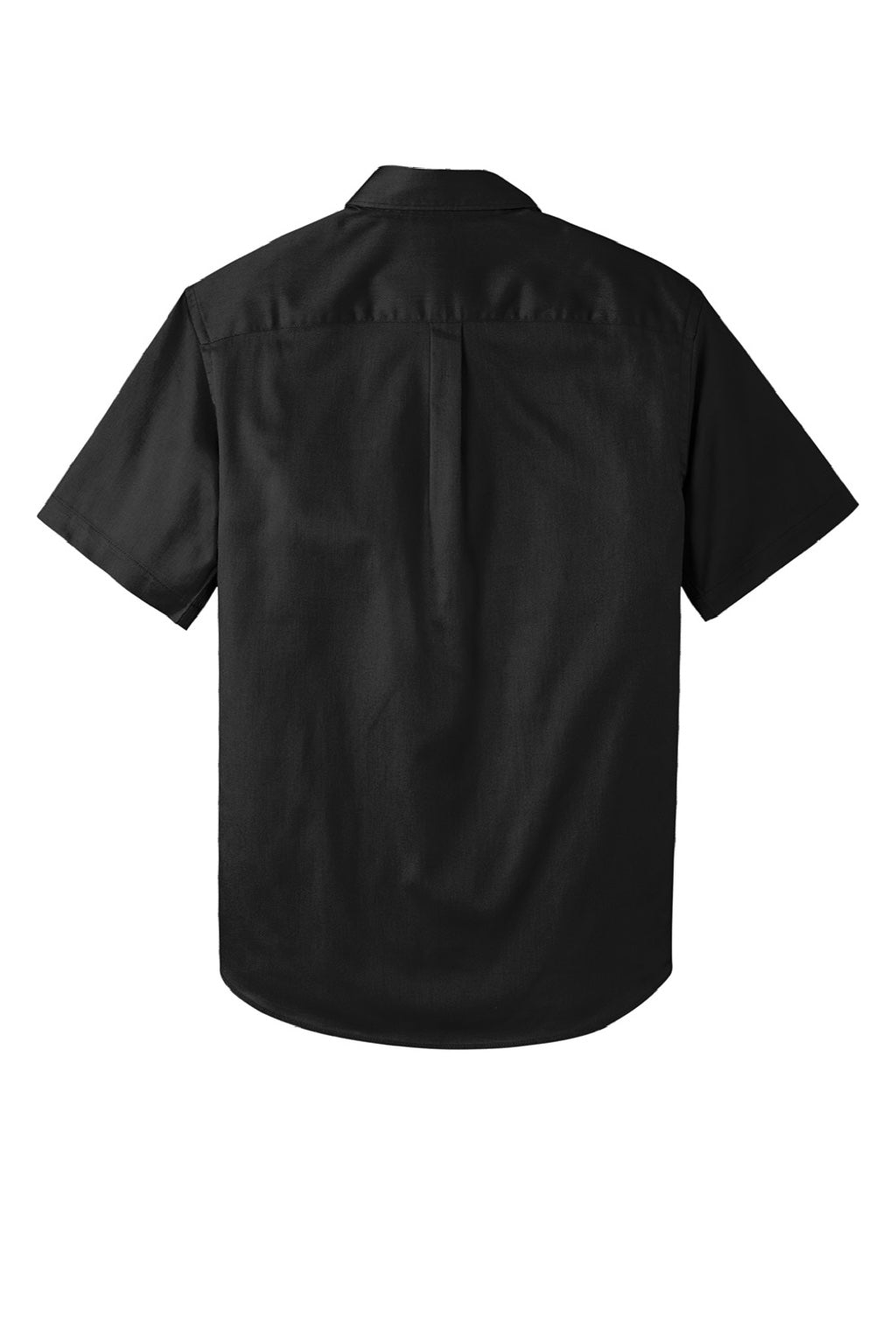 Mens SuperPro Wrinkle Resistant React Short Sleeve Button Down Shirt w/ Pocket - Deep Black