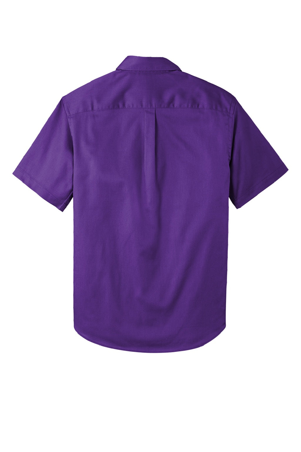 Mens SuperPro Wrinkle Resistant React Short Sleeve Button Down Shirt w/ Pocket - Purple