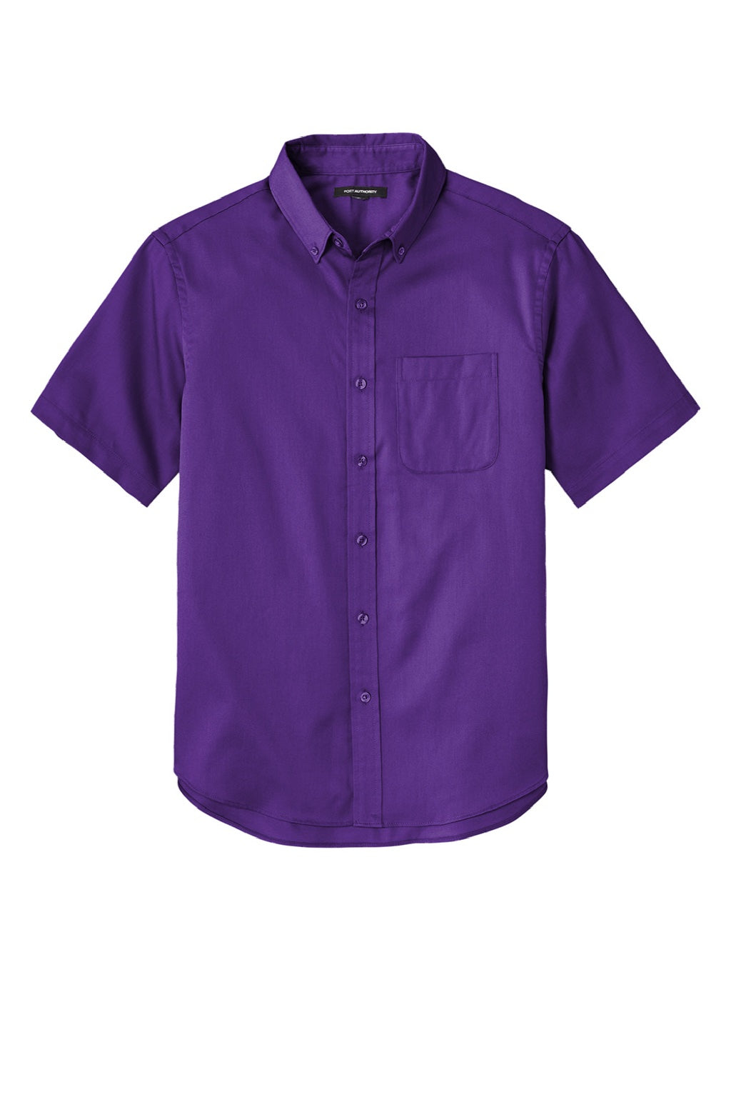 Mens SuperPro Wrinkle Resistant React Short Sleeve Button Down Shirt w/ Pocket - Purple
