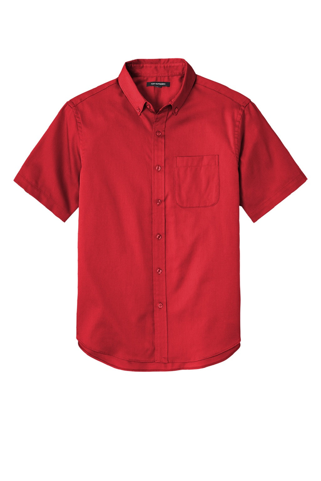 Mens SuperPro Wrinkle Resistant React Short Sleeve Button Down Shirt w/ Pocket - Rich Red