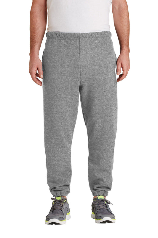 Mens Super Sweats NuBlend Pill Resistant Fleece Sweatpants w/ Pockets - Oxford Grey