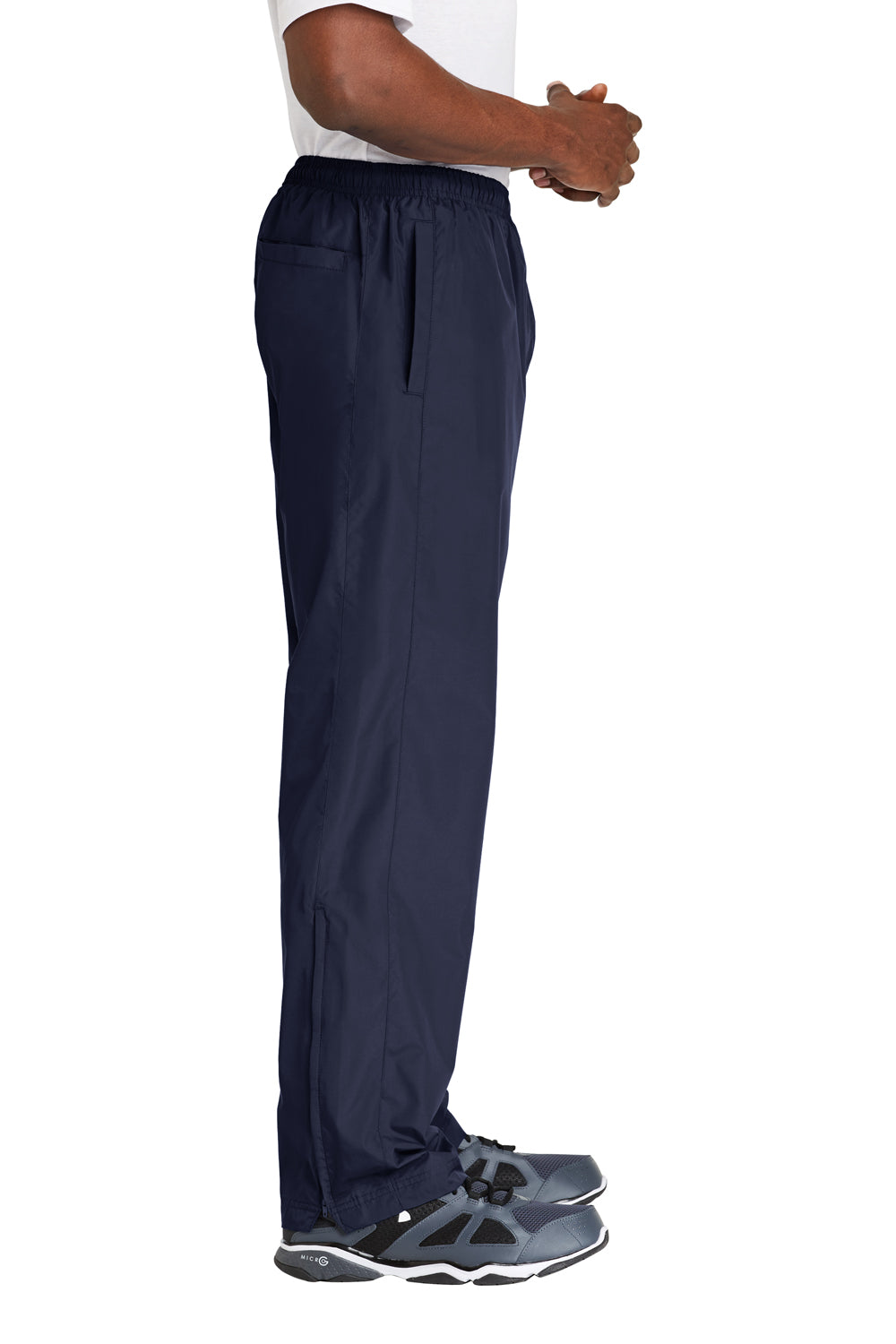 Mens Water Resistant Wind Pants w/ Pockets - True Navy Blue